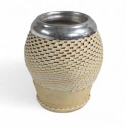 raw knitted leather gourd for yerba mate