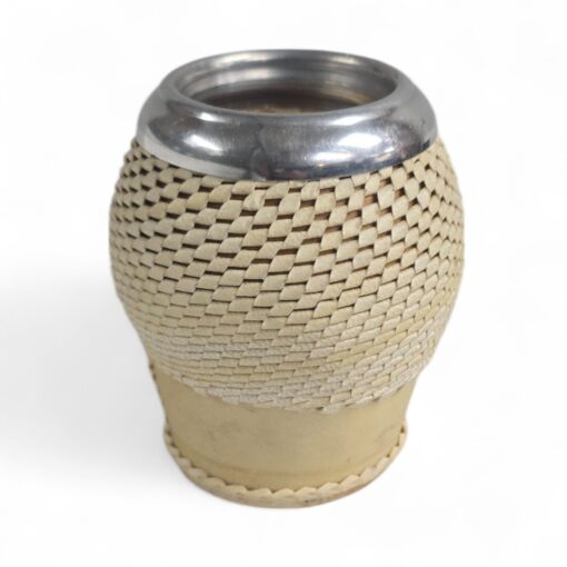 raw knitted leather gourd for yerba mate