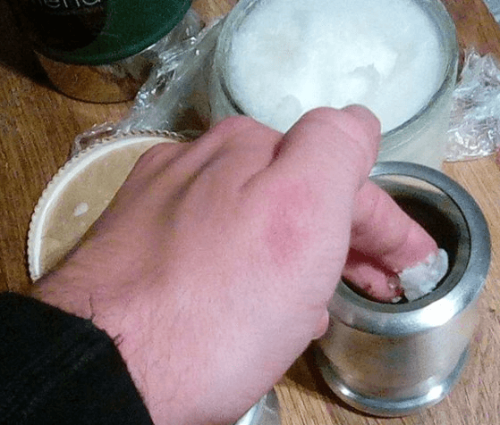 Curing a palo santo mate cup