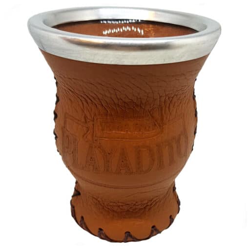 Playadito Mate Cup Leather Bound in Glass - Tan