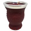 Playadito Mate Cup Leather Bound in Glass - Maroon