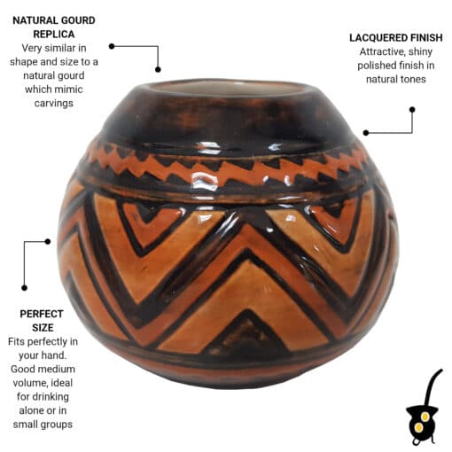 Tribal guarani ceramic mate cup