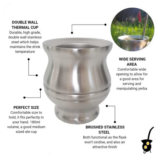 stainless steel mate cup for yerba mate