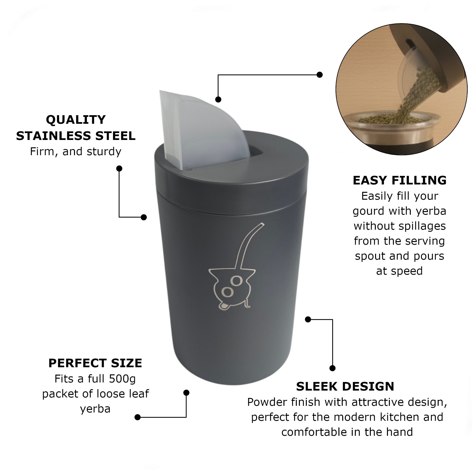 yerbero yerba mate dispenser