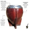 natural gourd wrapped in leather for yerba mate