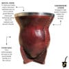 leather bound natural mate gourd for yerba mate