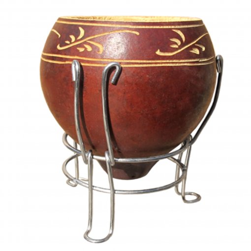 Large Natural Mate Gourd/Cuia with Stand