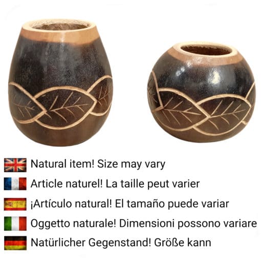 natural engraved gourd for yerba mate