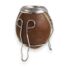 leather bound natural gourd for yerba mate