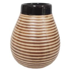 Large Ceramic Mate Natural Shape with Stripes