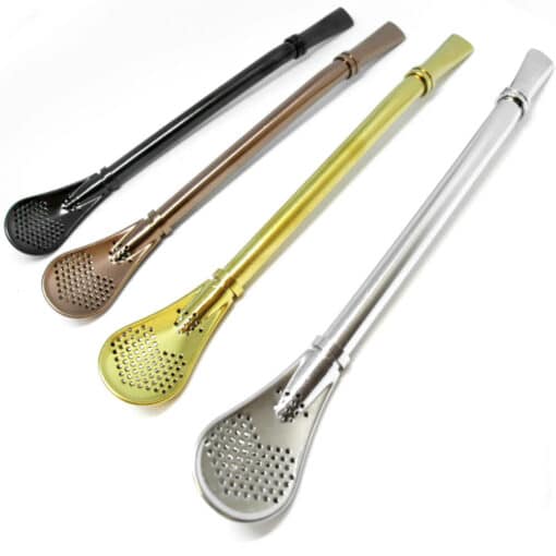 small bombilla to drink yerba mate choose from a selection of metallic finishes