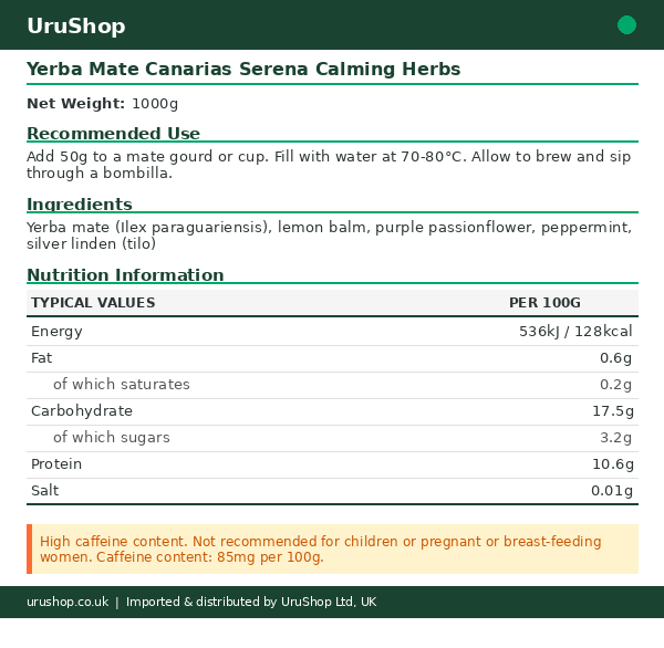 Yerba Mate Canarias Serena Calming Herbs - Image 2