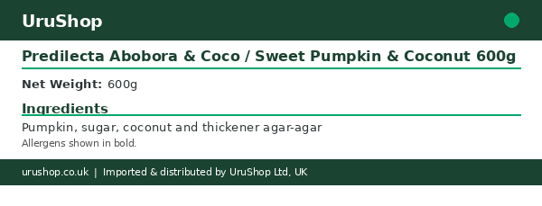 Predilecta Abobora & Coco / Sweet Pumpkin & Coconut 600g - Image 2