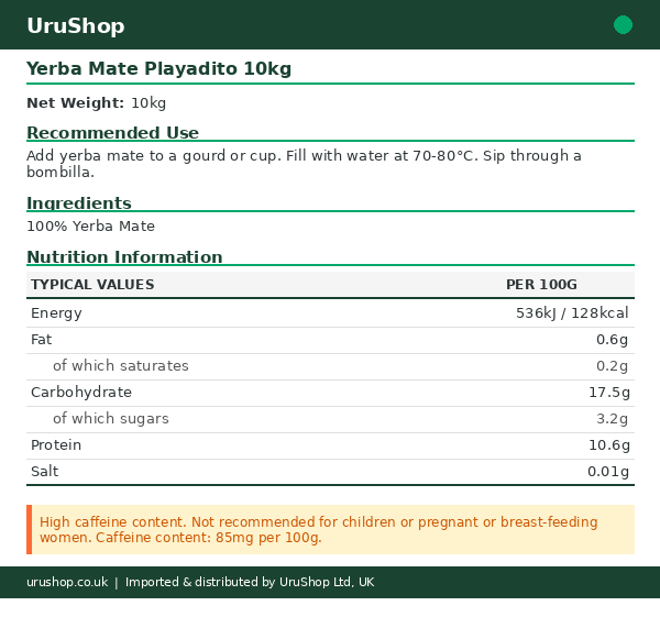 Yerba Mate Playadito 10kg - Image 2