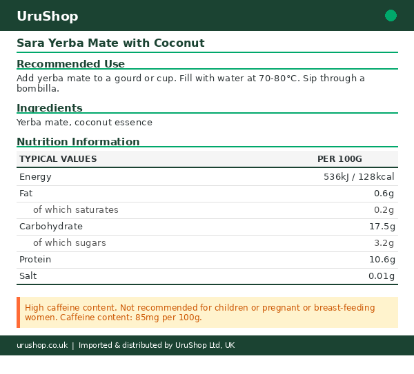 Sara Yerba Mate with Coconut - Image 2