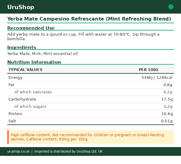 Yerba Mate Campesino Refrescante (Mint Refreshing Blend) - Image 2