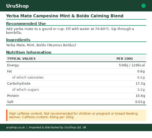 Yerba Mate Campesino Mint & Boldo Calming Blend - Image 2