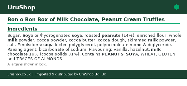 Bon o Bon Box of Milk Chocolate, Peanut Cream Truffles - Image 2