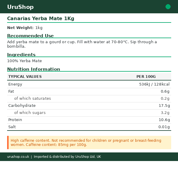 Canarias Yerba Mate 1Kg - Image 2