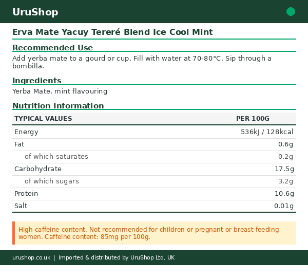 Erva Mate Yacuy Tereré Blend Ice Cool Mint - Image 2