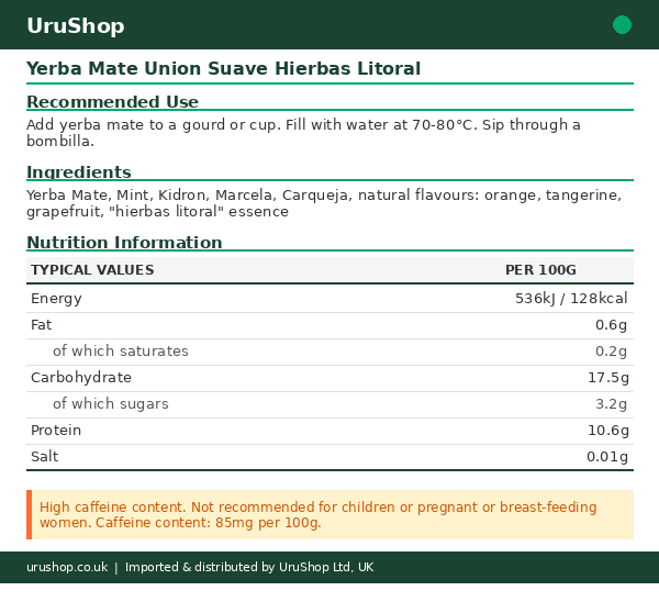 Yerba Mate Union Suave Hierbas Litoral - Image 2