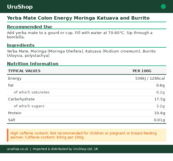 Yerba Mate Colon Energy Moringa Katuava and Burrito - Image 2