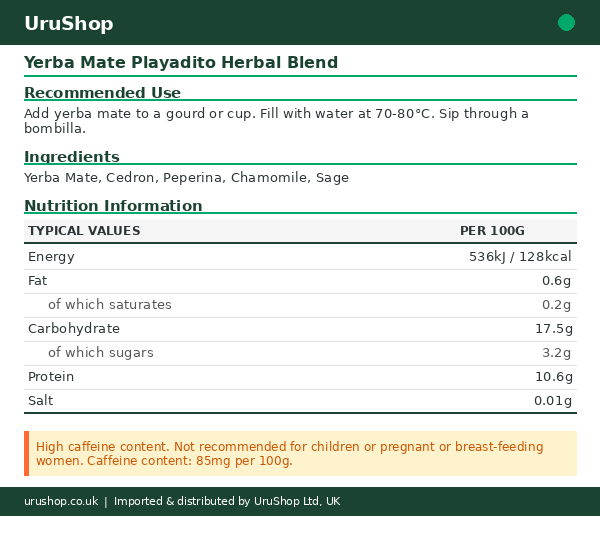 Yerba Mate Playadito Herbal Blend - Image 2