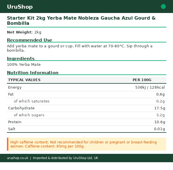 Starter Kit 2kg Yerba Mate Nobleza Gaucha Azul Gourd & Bombilla - Image 6