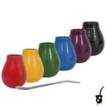 Large Ceramic Mate cup with bombilla