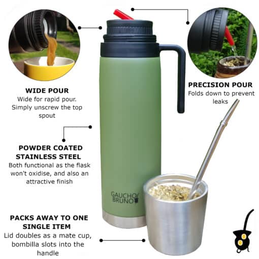 all-in-1 yerba mate flask with mate and bombilla